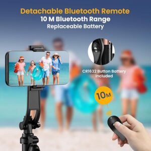 Smart Selfie Stick with 360 Degree Rotation, 10 M Bluetooth Range, 1600 mm Extension Rod