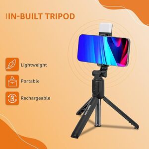 Bluetooth Extendable Selfie Sticks with Wireless Remote, Light & Tripod Stand